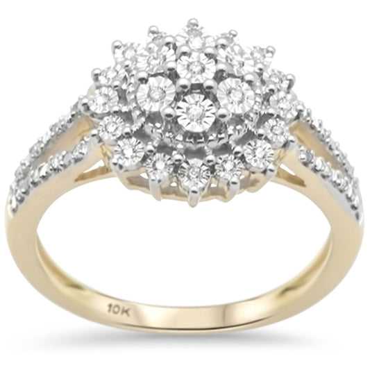 Muse Jewelry .18ct F SI 10K Yellow Gold Diamond Engagement Ring Size 6.5