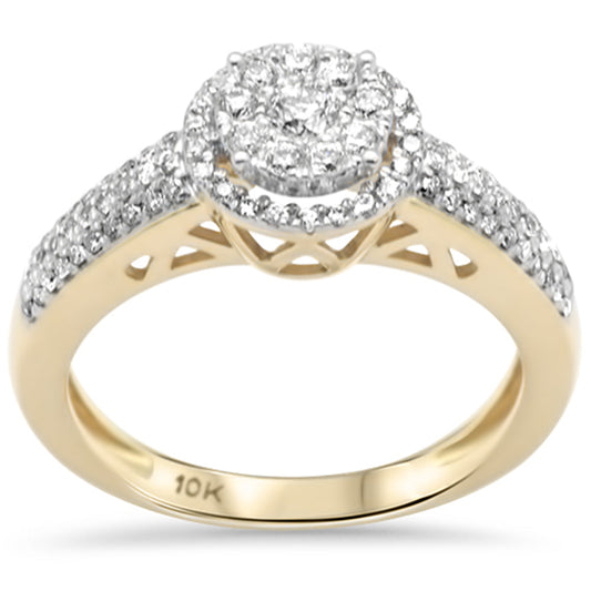 Muse Jewelry .49ct F SI 10K Yellow Gold Diamond Engagement Ring Size 6.5