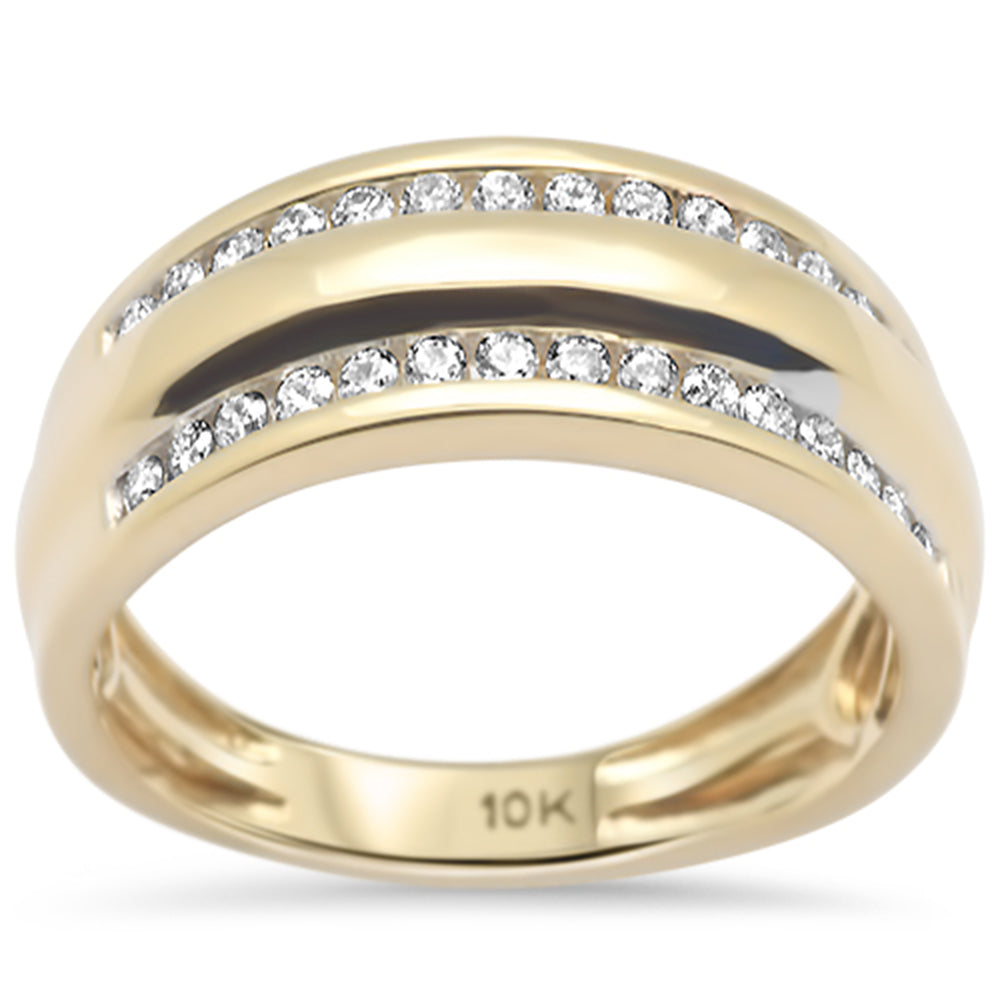 Muse Jewelry .48ct F SI 10K Yellow Gold Diamond Men's Band Ring Size 10