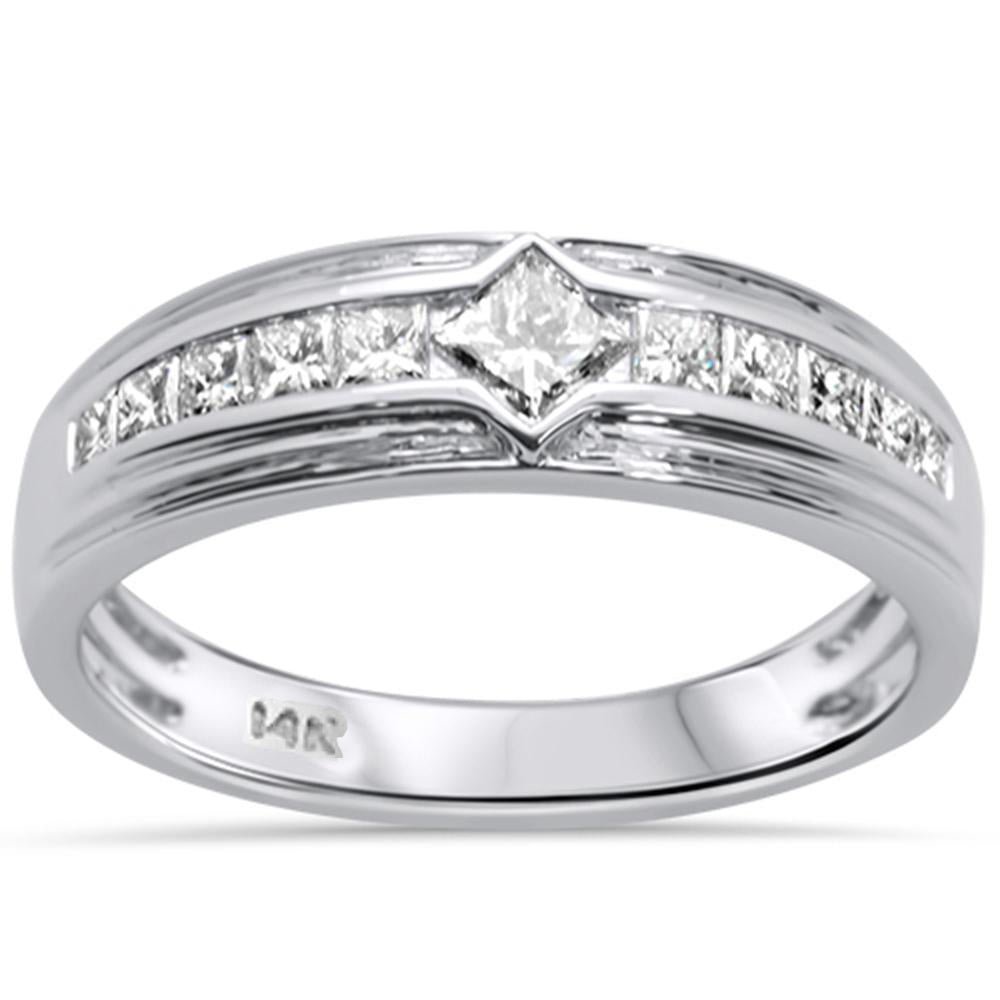 Muse Jewelry .73ct F SI 14K White Gold Diamond Men's Band ring