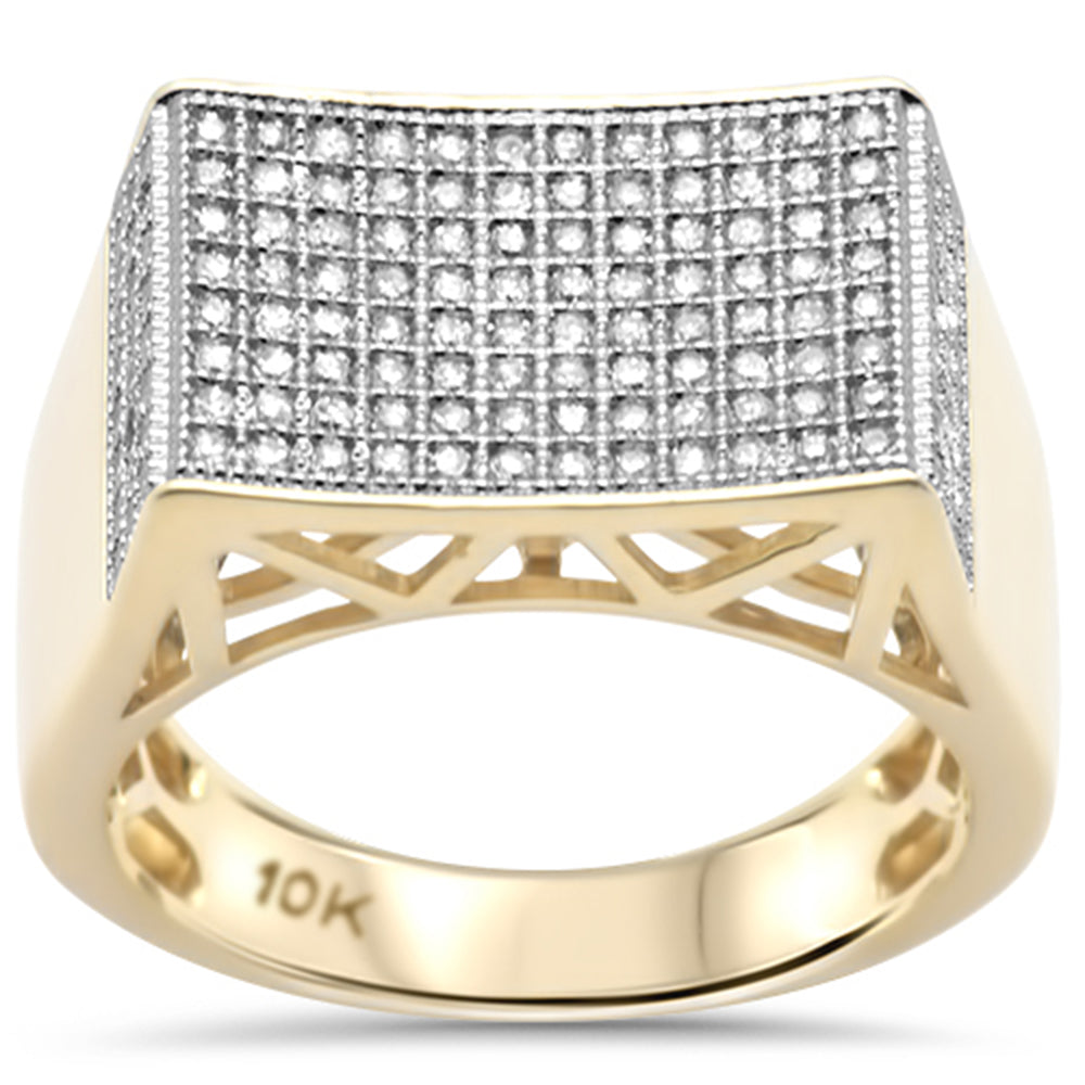 Muse Jewelry .73ct G SI 10K Yellow Gold Diamond Men's Micro Pave Ring Size 10