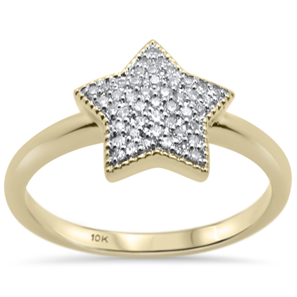 Muse Jewelry .20ct G SI 10K Yellow Gold Diamond Star Ring Size 6.5