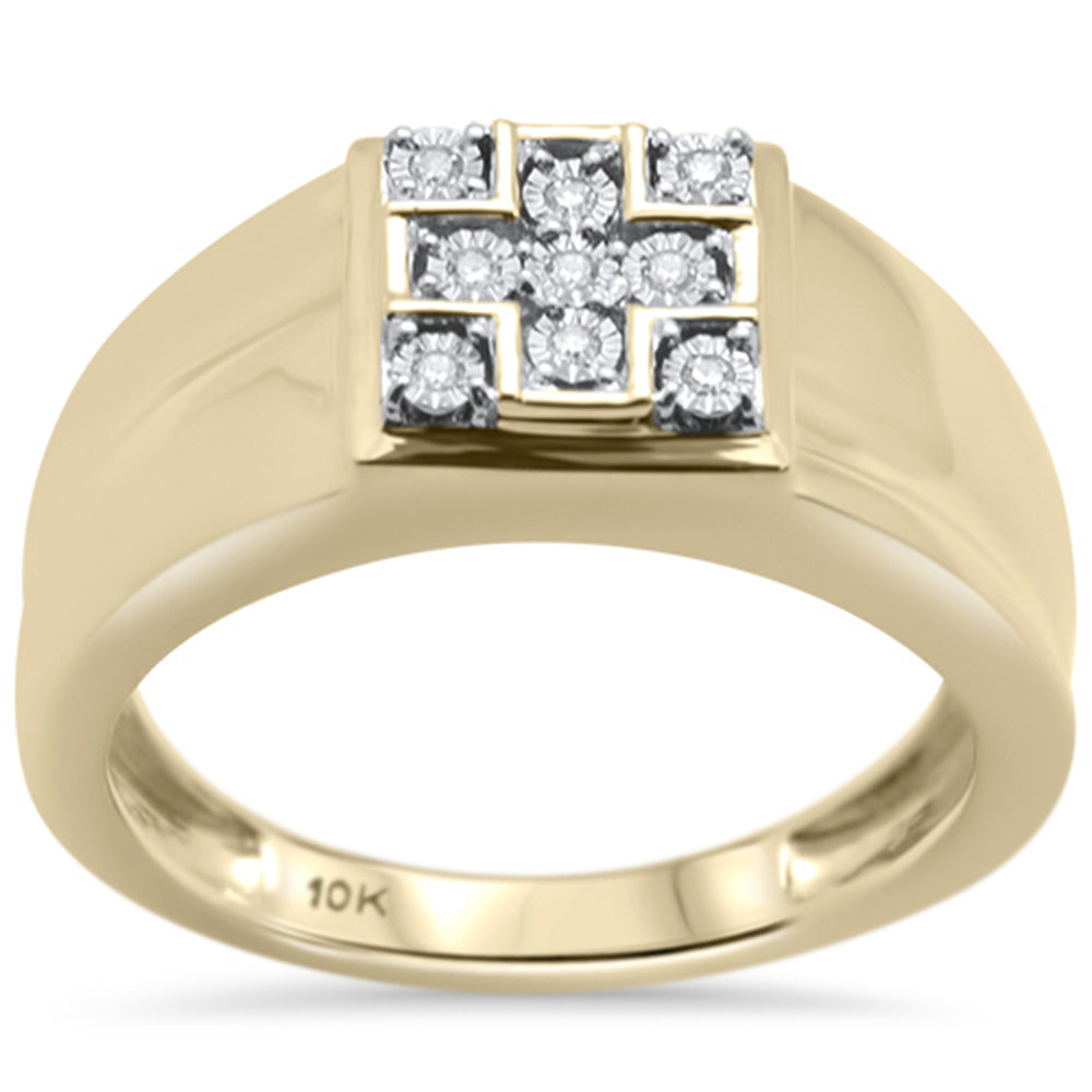 Muse Jewelry .06ct G SI 10K Yellow Gold Diamond Men's Band Ring Size 10