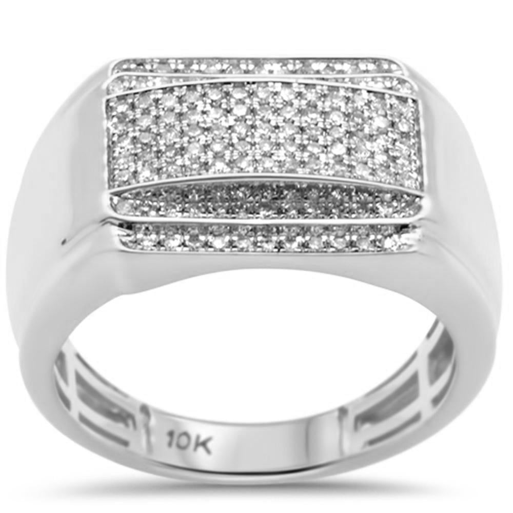 Muse Jewelry .55ct G SI 10K White Gold Diamond Men's Ring Size 10