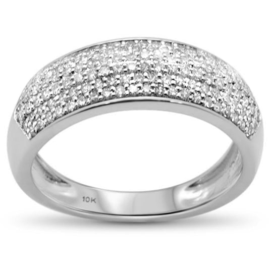 Muse Jewelry .54ct G SI 10K White Gold Diamond Pave Women's Band Size 6.5