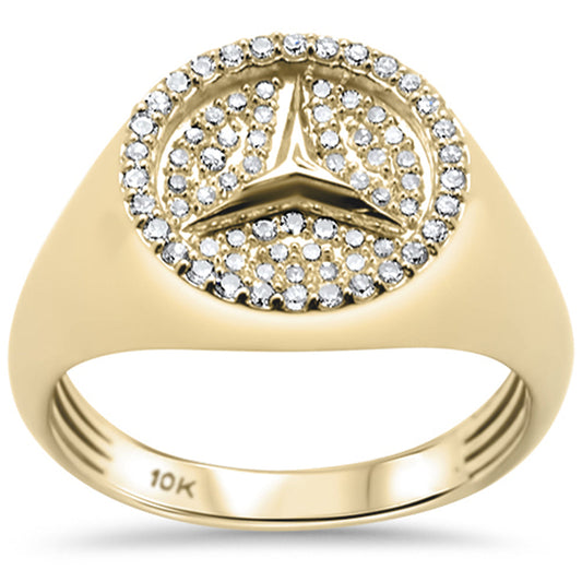 Muse Jewelry .53ct G SI 10K Yellow Gold Diamond Men's Logo Diamond Ring Size 10