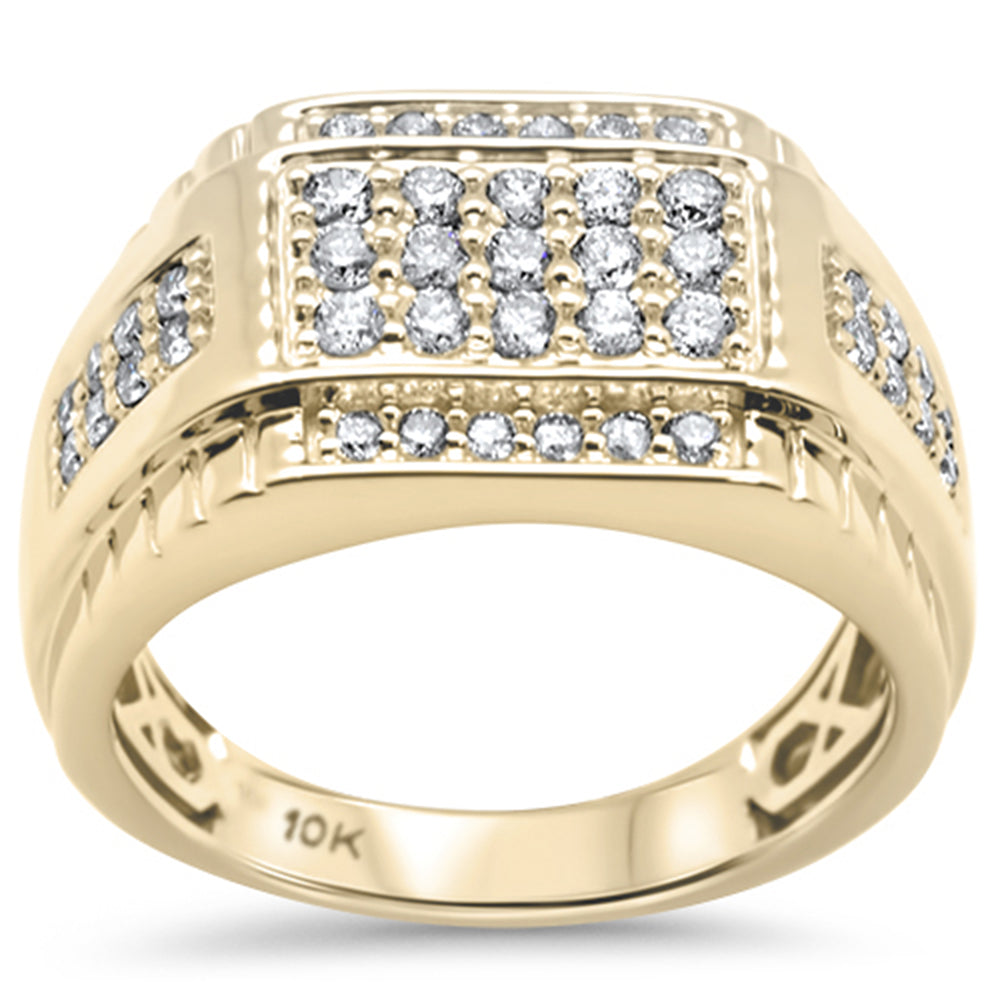 Muse Jewelry .97ct G SI 10K Yellow Gold Diamond Men's Ring Size 10