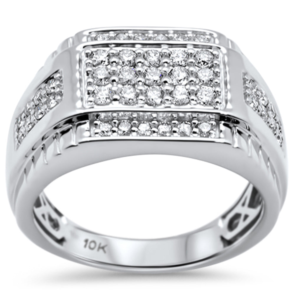 Muse Jewelry .97ct G SI 10K White Gold Diamond Men's Ring Size 10