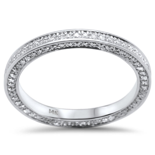 Muse Jewelry .57ct G SI 14K White Gold Diamond Engagement Eternity Anniversary Band Ring Size 6.5