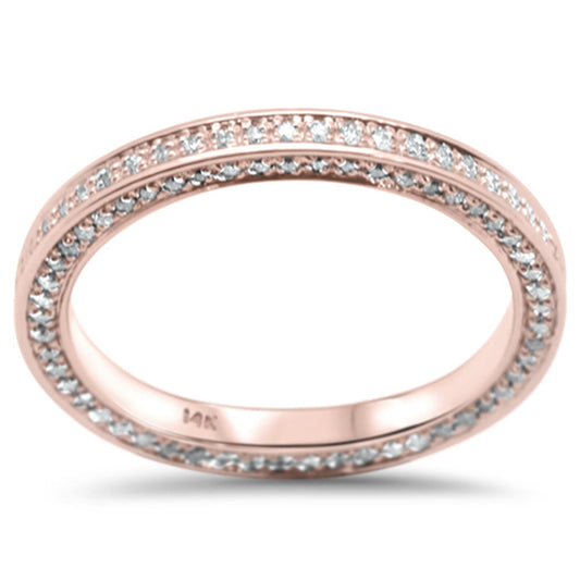 Muse Jewelry .47ct G SI 14K Rose Gold Diamond Engagement Eternity Anniversary Band Ring Size 6.5