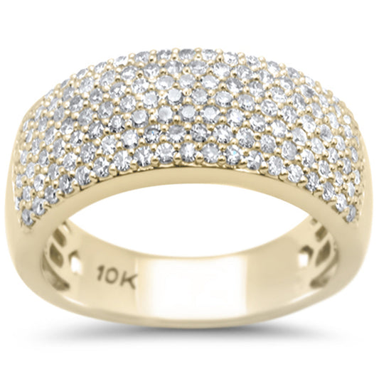 Muse Jewelry .88ct G SI 10K Yellow Gold Diamond Engagement Anniversary Pave Band Ring Size 6.5