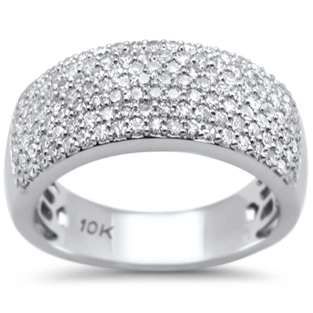 Muse Jewelry .85ct G SI 10K White Gold Diamond Engagement Anniversary Pave Band Ring Size 6.5