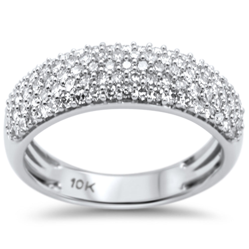 Muse Jewelry .73ct G SI 10K White Gold Diamond Engagement Anniversary Pave Band Ring Size 6.5