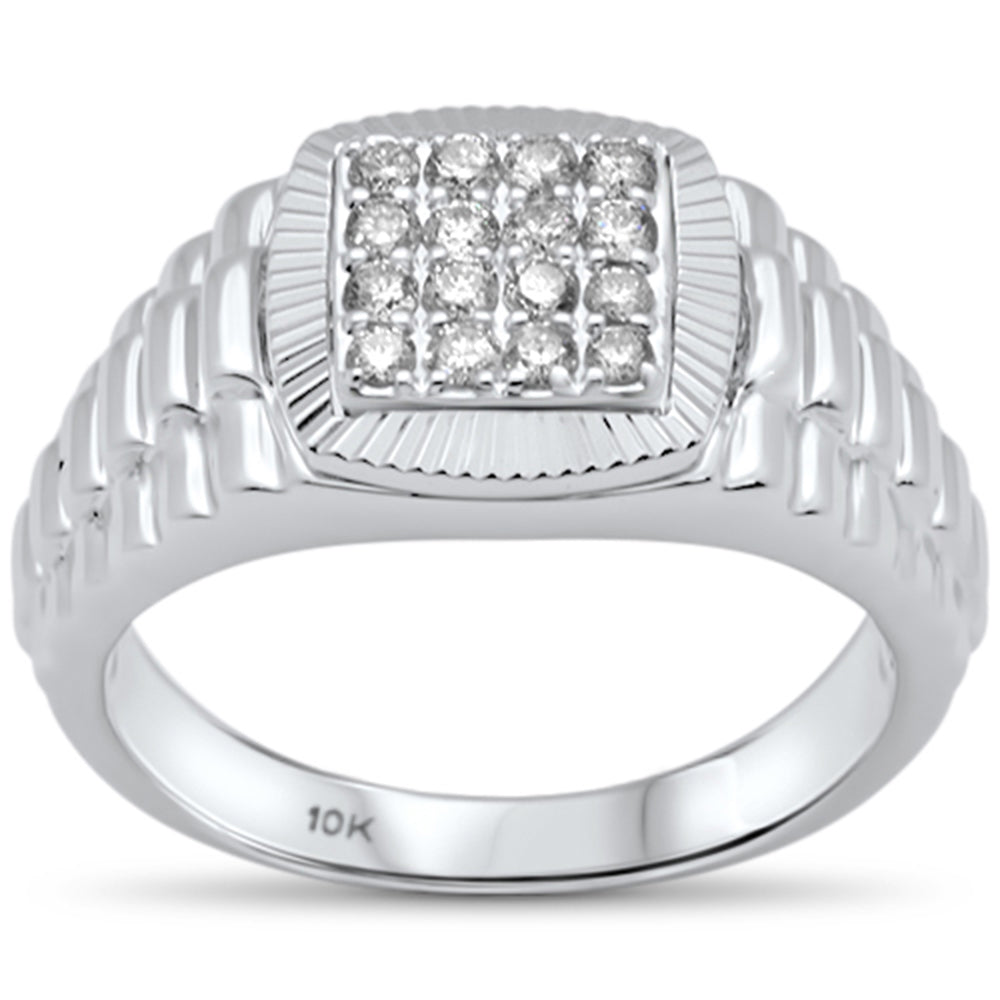 Muse Jewelry .43ct G SI 10K White Gold Diamond Men's Ring Size 10