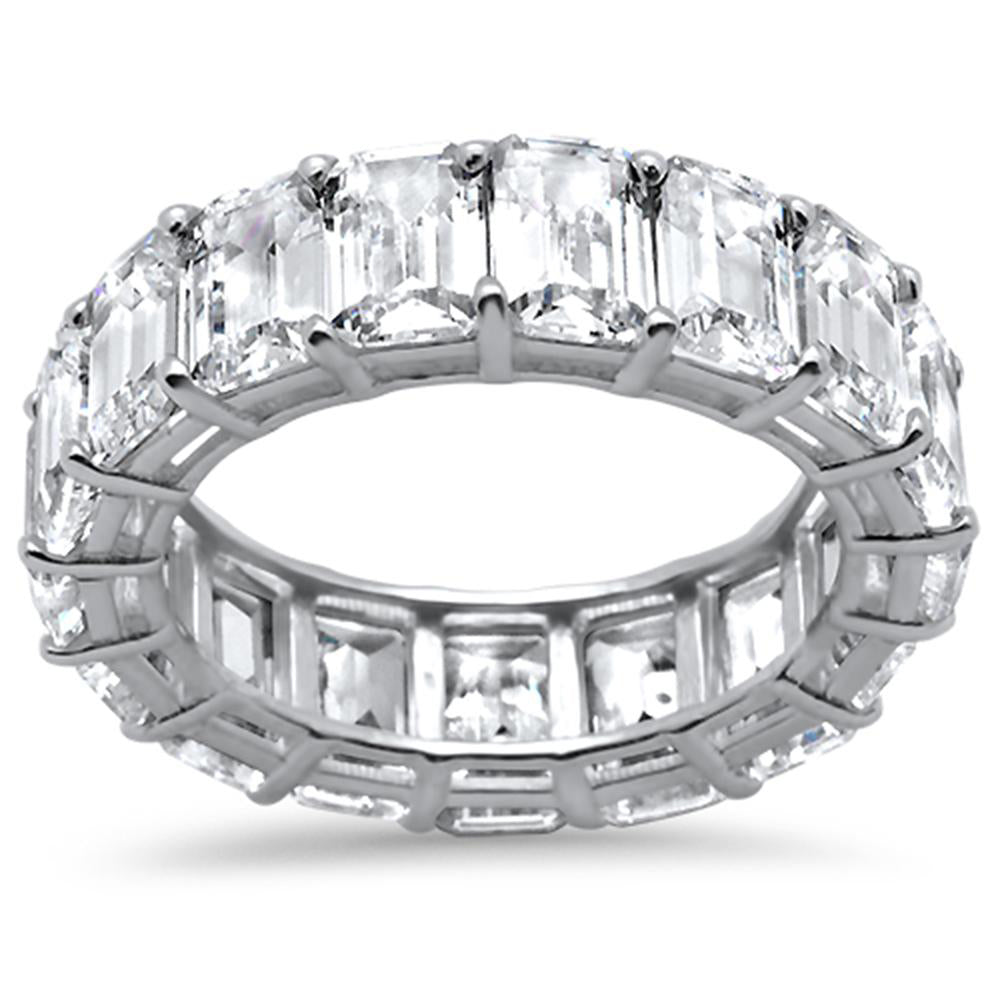 Muse Jewelry 6.17ct E VVS GIA CERTIFIED 18K White Gold Emerald Cut Diamonds Eternity Band Size 6.5