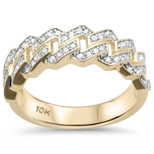 Muse Jewelry .50ct G SI 10K Yellow Gold Diamond Cuban Men's Ring Size 10