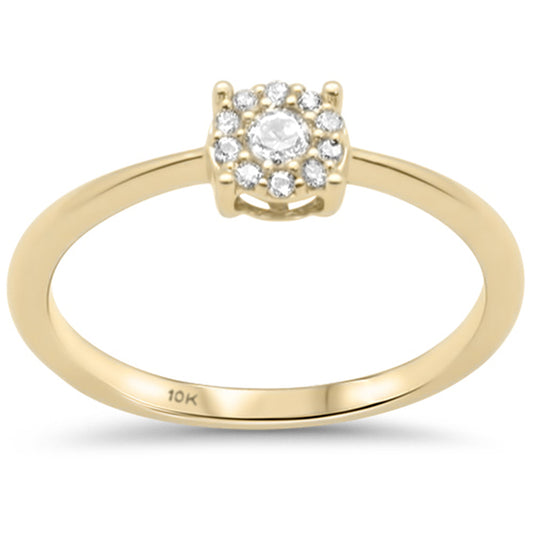 Muse Jewelry .16ct G SI 10K Yellow Gold Diamond Flower Solitaire Ring Size 6.5