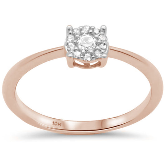 Muse Jewelry .14ct G SI 10K Rose Gold Diamond Flower Solitaire Ring Size 6.5