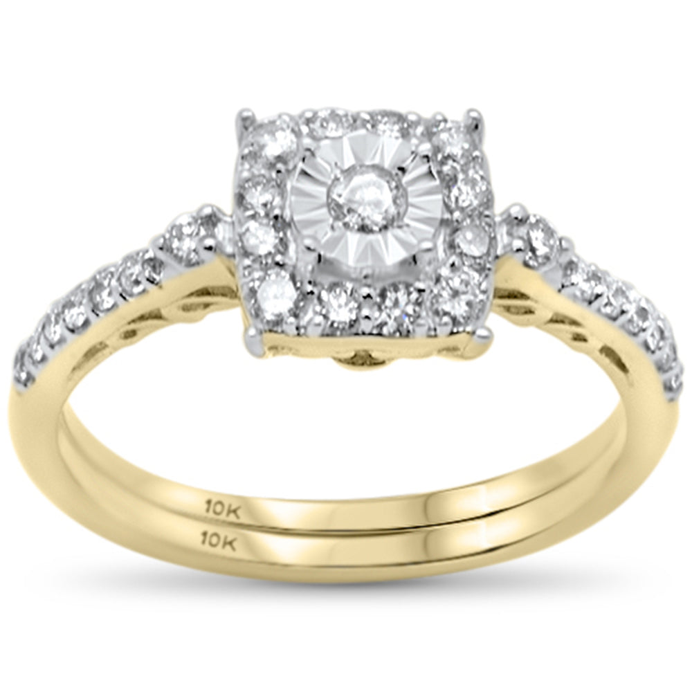 Muse Jewelry .51ct G SI 10K Yellow Gold Diamond Engagement Ring Bridal Set Size 6.5