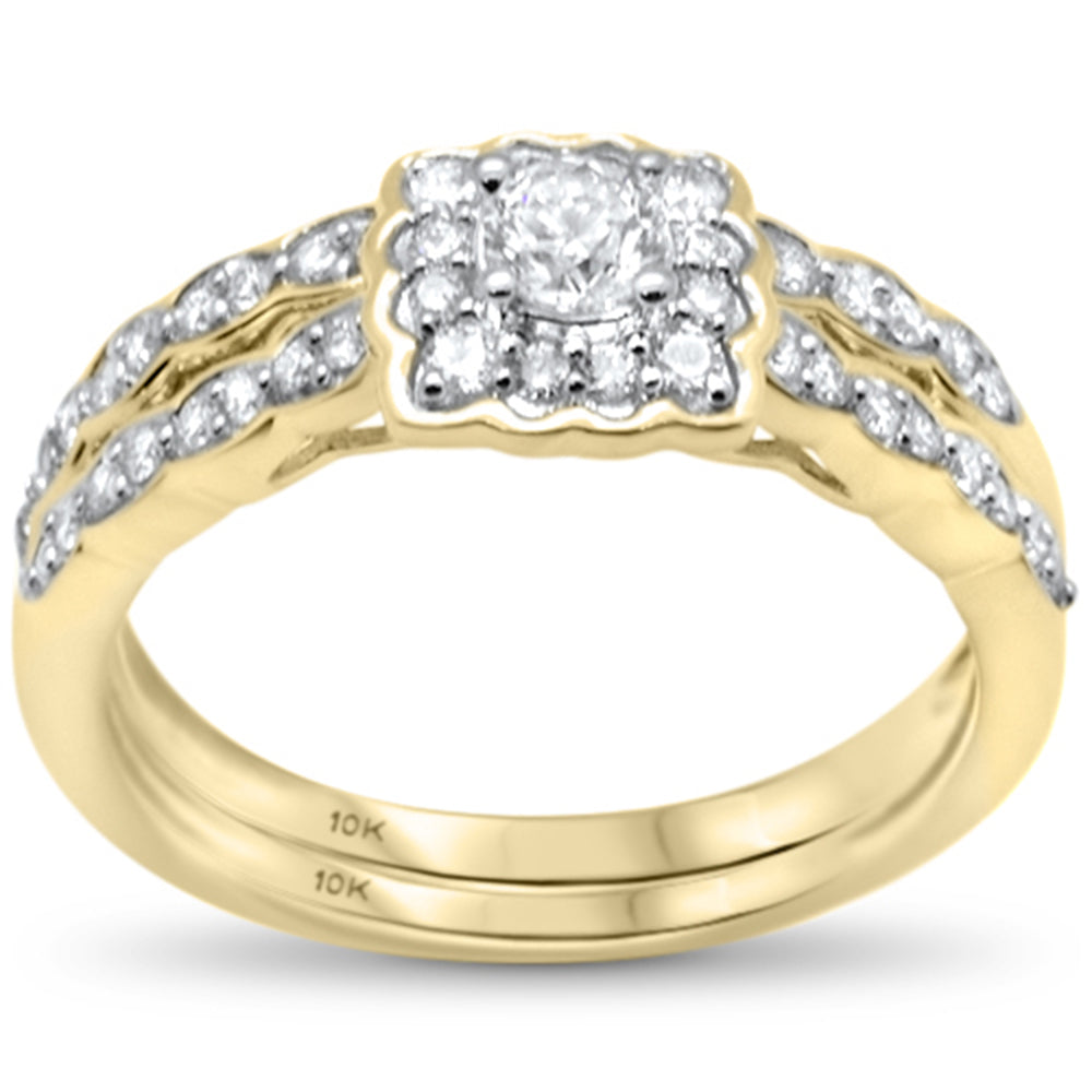 Muse Jewelry .50ct G SI 10K Yellow Gold Diamond Engagement Ring Bridal Set Size 6.5