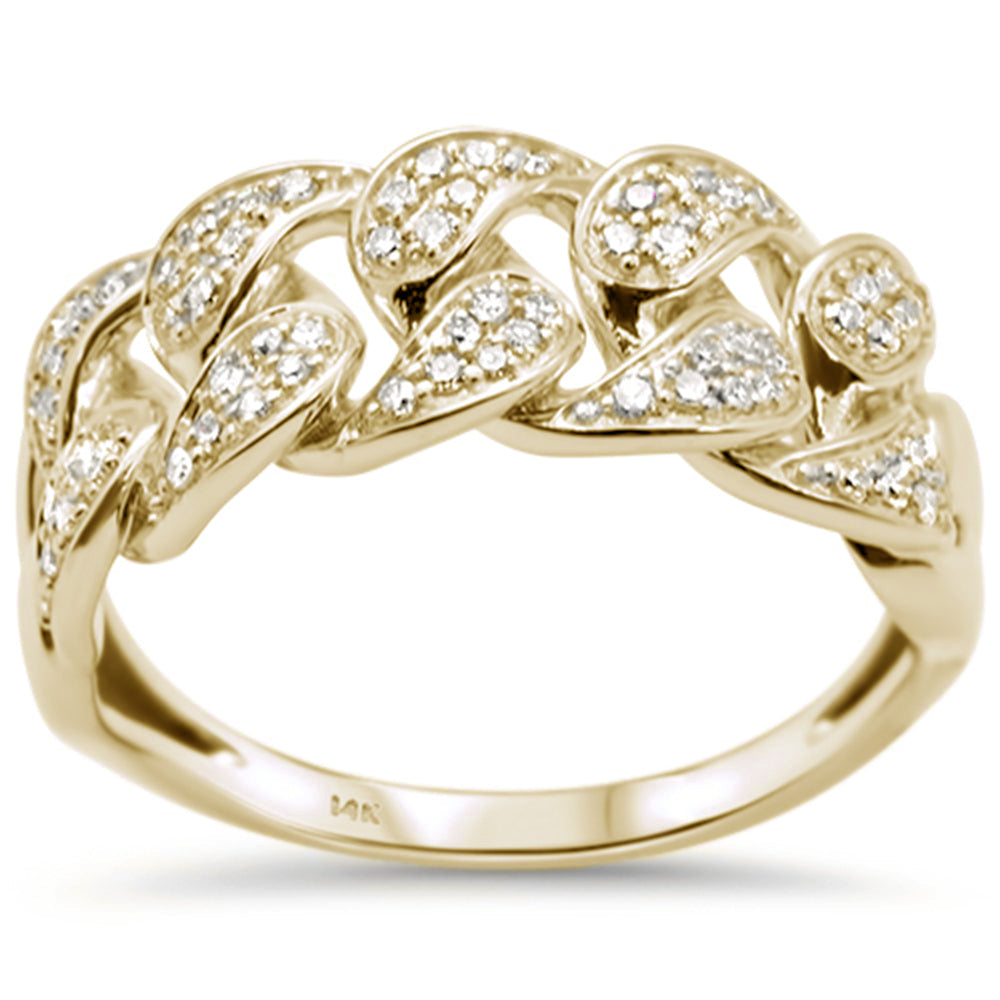 Muse Jewelry .39ct G SI 14K Yellow Gold Diamond Cuban Men's Ring Size 10