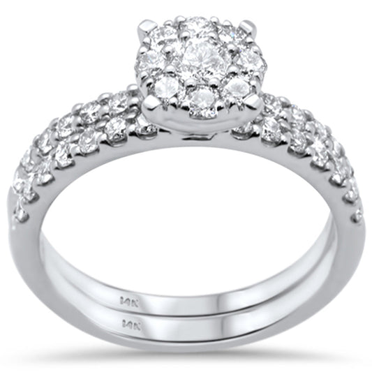 Muse Jewelry 1.00ct G SI 14K White Gold Diamond Engagement Bridal Set Size 6.5