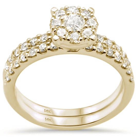 Muse Jewelry .99ct G SI 14K Yellow Gold Diamond Engagement Bridal Set Size 6.5