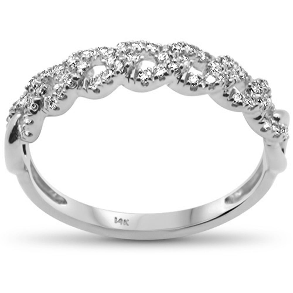 Muse Jewelry .25ct G SI 14K White Gold Diamond Cuban Ring Size 6.5