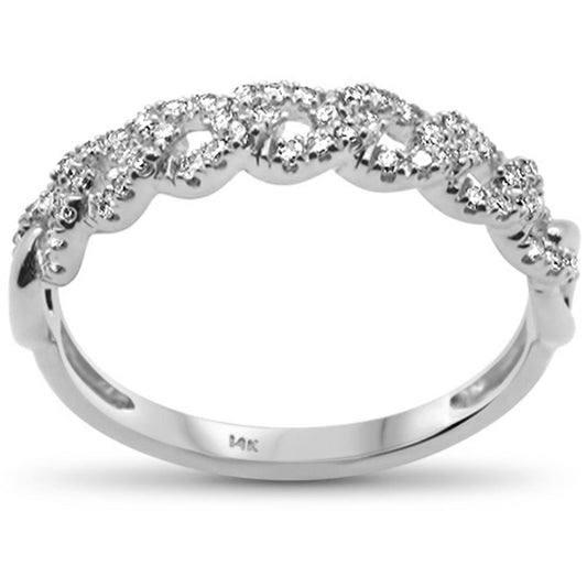 Muse Jewelry .25ct G SI 14K White Gold Diamond Cuban Ring Size 6.5