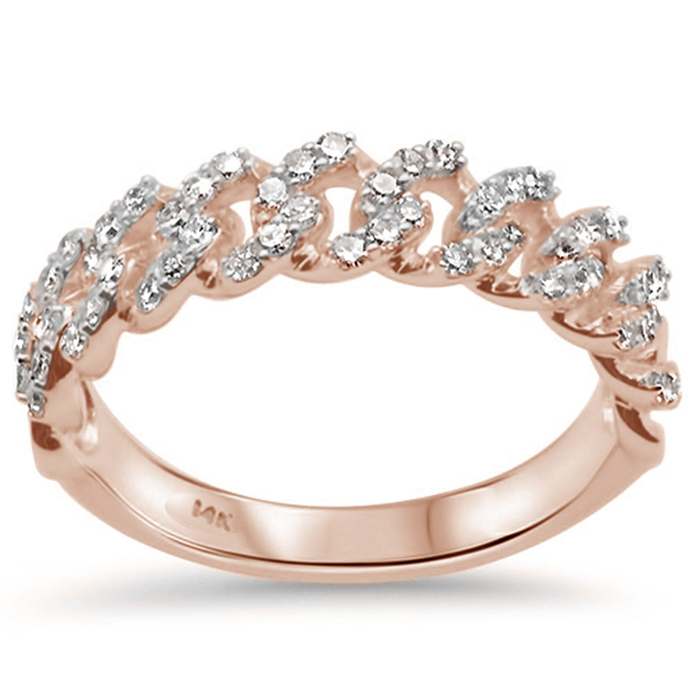 Muse Jewelry .27ct G SI 14k Rose Gold Diamond Cuban Ladies Ring Size 6.5