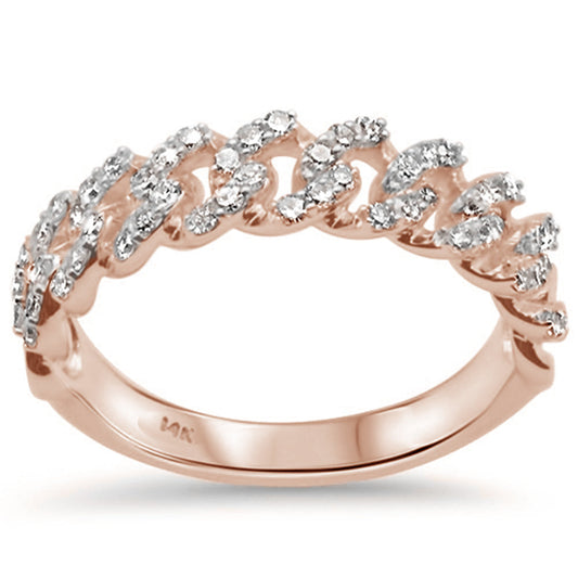 Muse Jewelry .27ct G SI 14k Rose Gold Diamond Cuban Ladies Ring Size 6.5