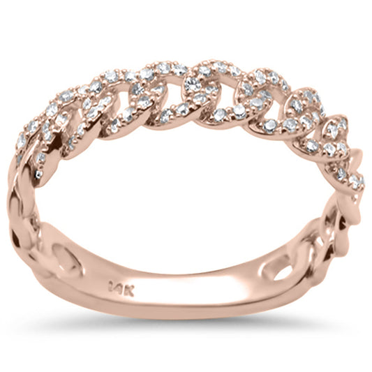 Muse Jewelry .25ct G SI 14KT Rose Gold Diamond Cuban Ring Size 6.5