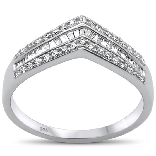 Muse Jewelry .25ct G SI 14KT White Gold Diamond Chevron Shape Band Ring Size 6.5