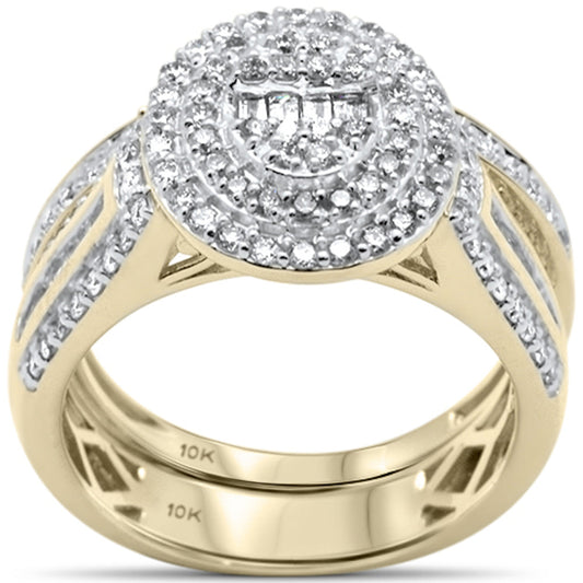 Muse Jewelry 1.02ct G SI 10K Yellow Gold Diamond Engagement Ring Bridal Set Size 6.5