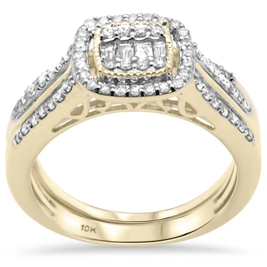 Muse Jewelry .77ct G SI 10K Yellow Gold Diamond Engagement Ring Bridal Set Size 6.5