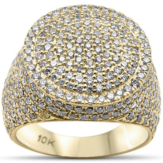 Muse Jewelry 4.03ct G SI 10K Yellow Gold Round Diamond Men's Ring Size 10