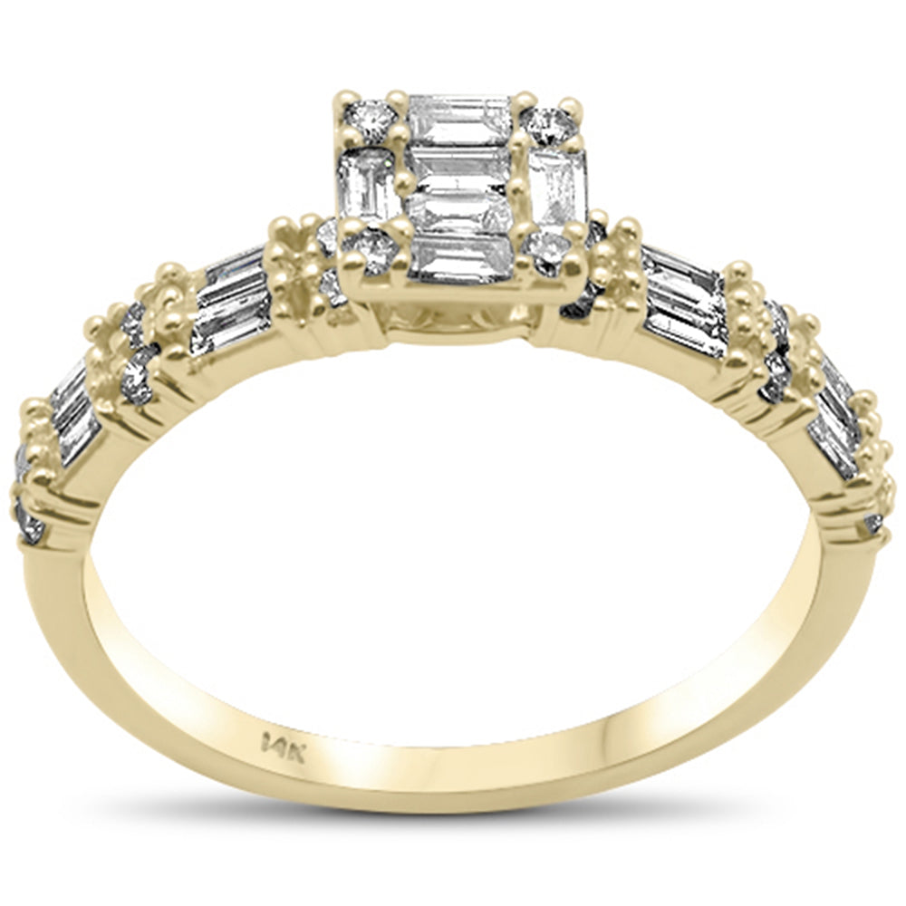 Muse Jewelry .62ct G SI 14K Yellow Gold Baguette & Round Diamond Ring Size 6.5