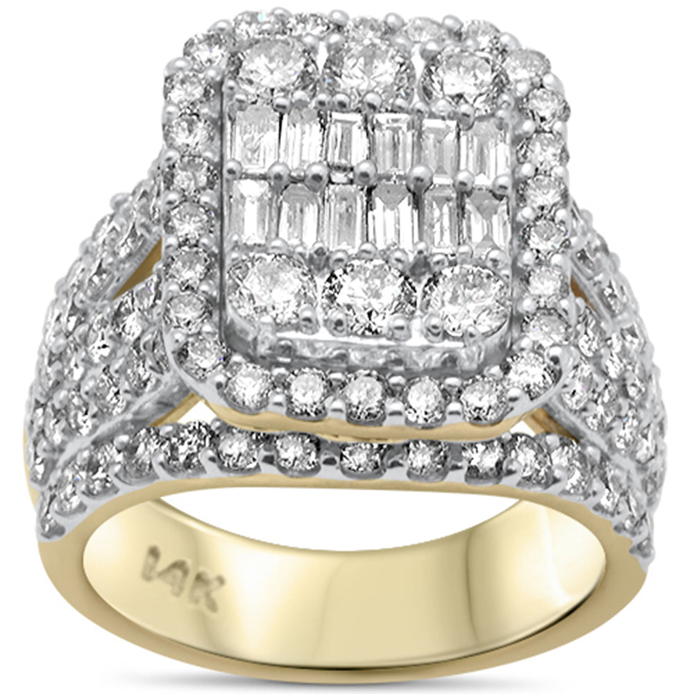 Muse Jewelry 3.97ct G SI 14K Yellow Gold Baguette & Round Diamond Ring Size 7