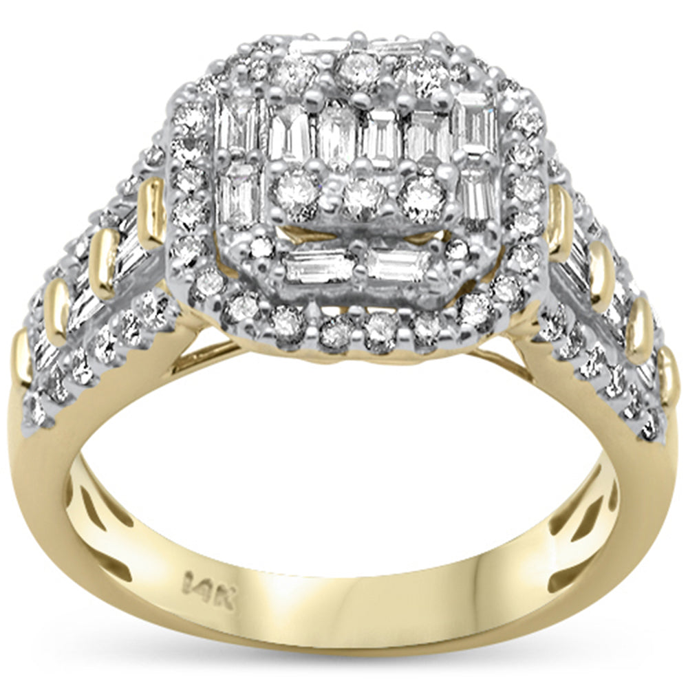 Muse Jewelry 1.15ct G SI 14K Yellow GoldBaguette & Round Diamond Ring Size 6.5