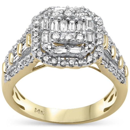 Muse Jewelry 1.15ct G SI 14K Yellow GoldBaguette & Round Diamond Ring Size 6.5