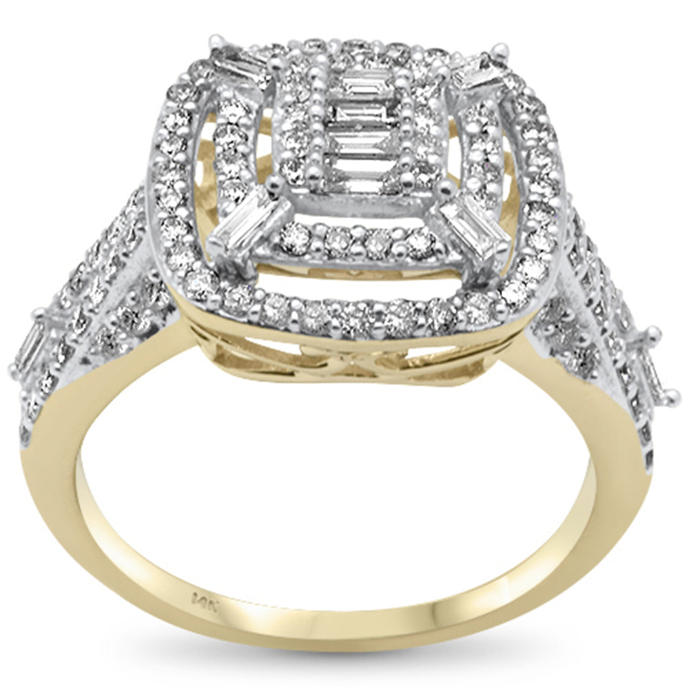 Muse Jewelry 1.00ct G SI 14K Yellow Gold Baguette & Round Diamond Ring Size 7