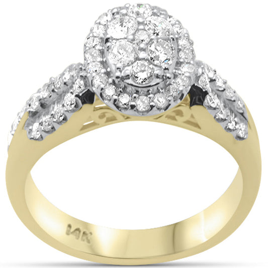 Muse Jewelry .99ct G SI 14K Yellow Gold Baguette & Round Diamond Ring Set