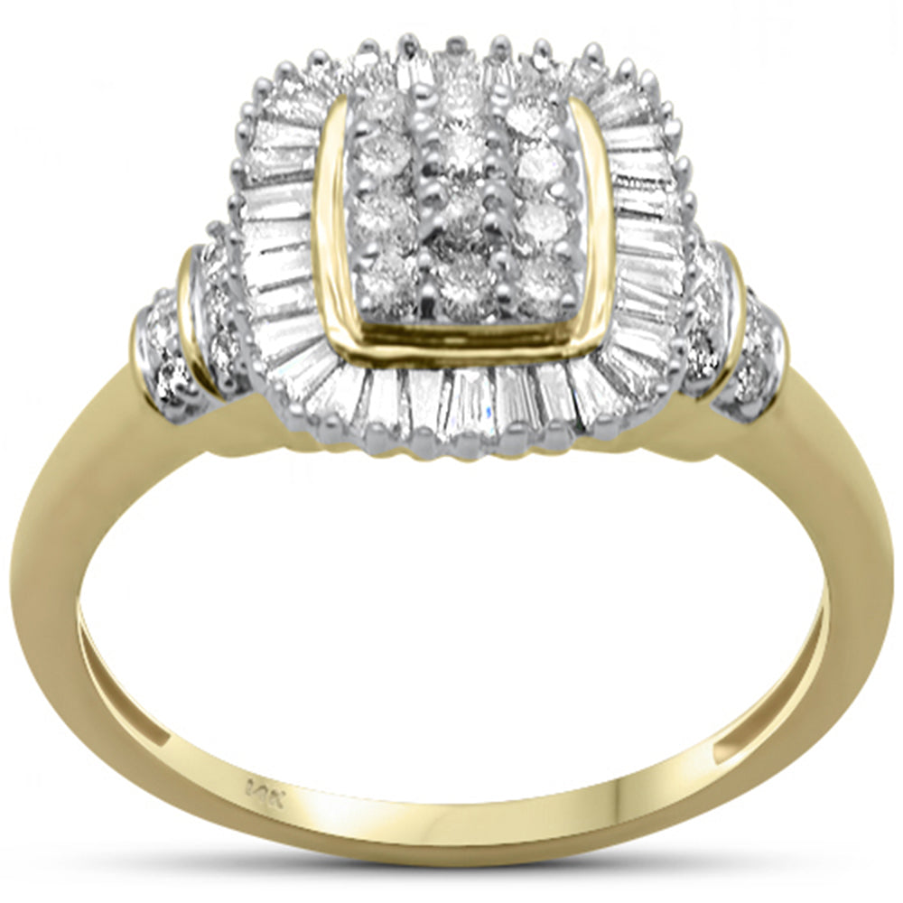 Muse Jewelry .53ct G SI 14K Yellow Gold Baguette & Round Diamond Engagement Ring