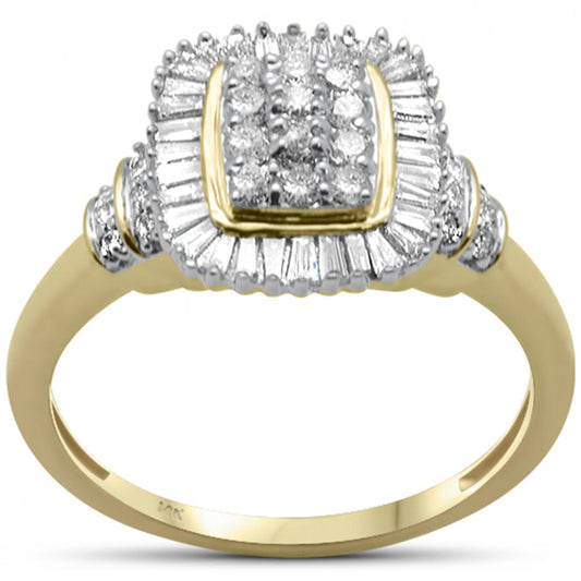 Muse Jewelry .53ct G SI 14K Yellow Gold Baguette & Round Diamond Engagement Ring