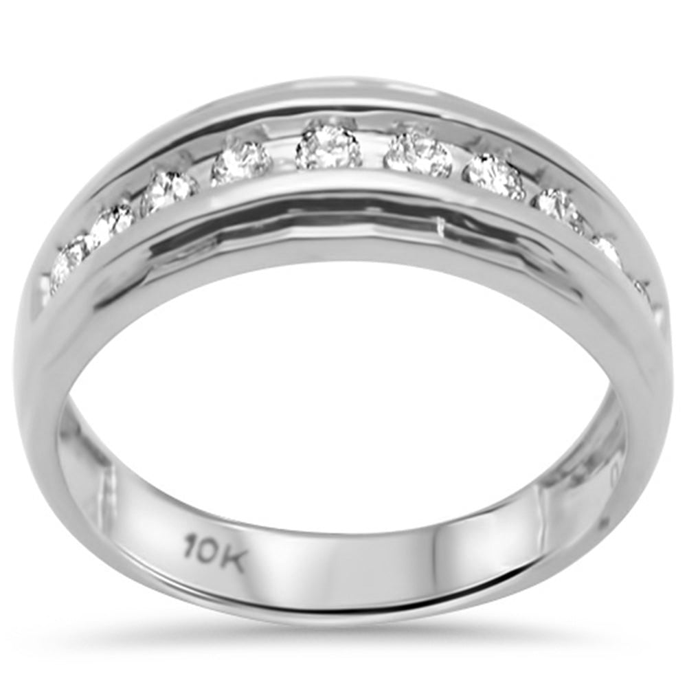 Muse Jewelry .51ct G SI 10K White Gold Diamond Men's Ring Band Size 10