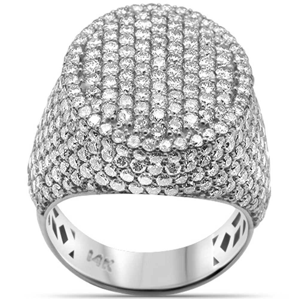 Muse Jewelry 6.77ct G SI 14K White Gold Diamond Iced Out Micro Pave Men's Ring Size 10