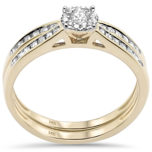 Muse Jewelry .37ct G SI 14K Yellow Gold Diamond Engagement Bridal Ring Set Size 6.5