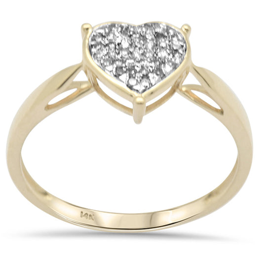 Muse Jewelry .11ct G SI 14K Yellow Gold Diamond Heart Shaped Ring Size 6.5