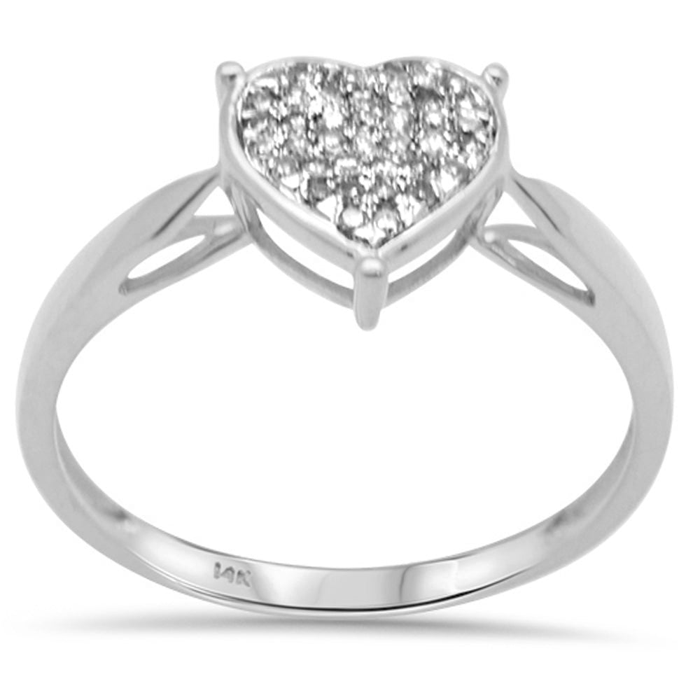 Muse Jewelry .12ct G SI 14K White Gold Diamond Heart Shaped Ring Size 6.5