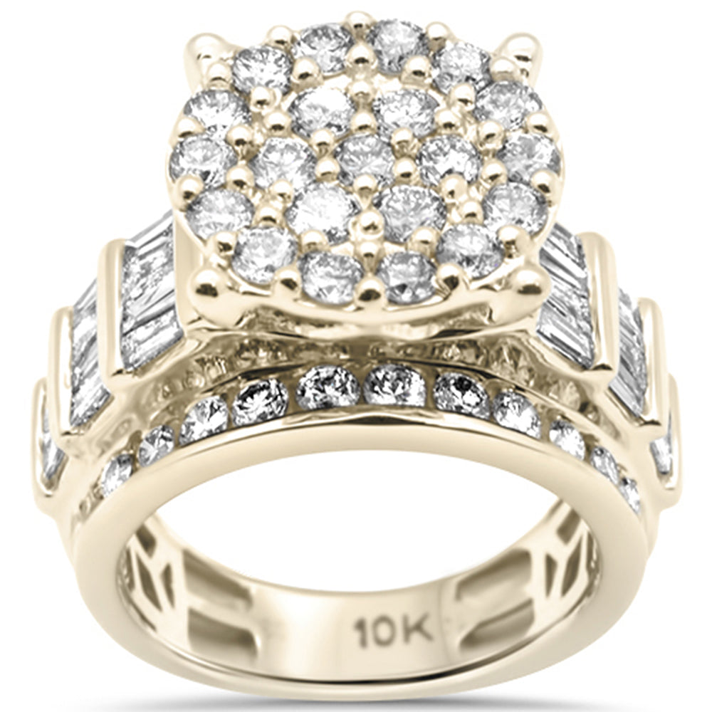 Muse Jewelry 3.06ct G SI 10K Yellow Gold Diamond Round & Baguette Ring Size 6.5